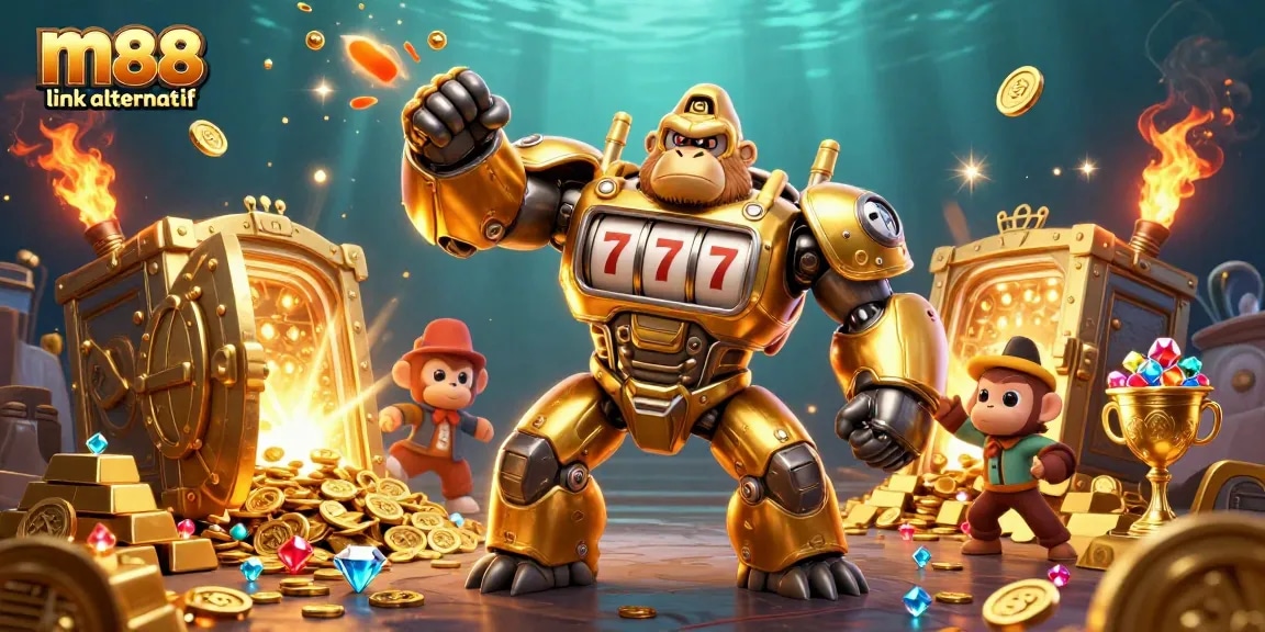 Experience the thrilling m88 link alternatif through a vibrant, dynamic casino scene with animated elements.