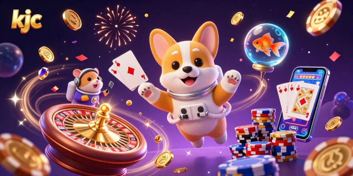 KJC sparks excitement in an ultra-detailed casino scene with floating poker games and rich visuals.
