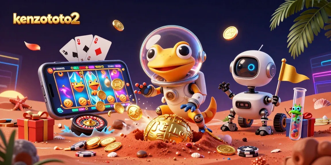 kenzototo2 menghadirkan suasana kasino emas di Mars dengan pemandangan yang ramai dan menarik.