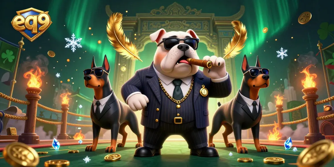 Experience thrilling gameplay at eq9 e-wallet casino with a lavish illustration of casino elements and characters.