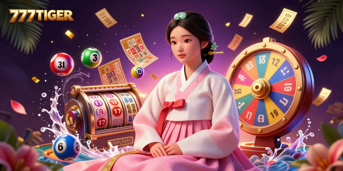 Engaging illustration of a serene Asian woman amidst lively gambling elements showcasing the vibrant world of 777TIGER.