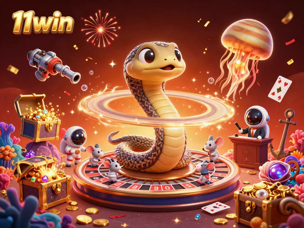 Experience the thrill of betting at 11win with unique cosmic characters and vibrant casino elements.