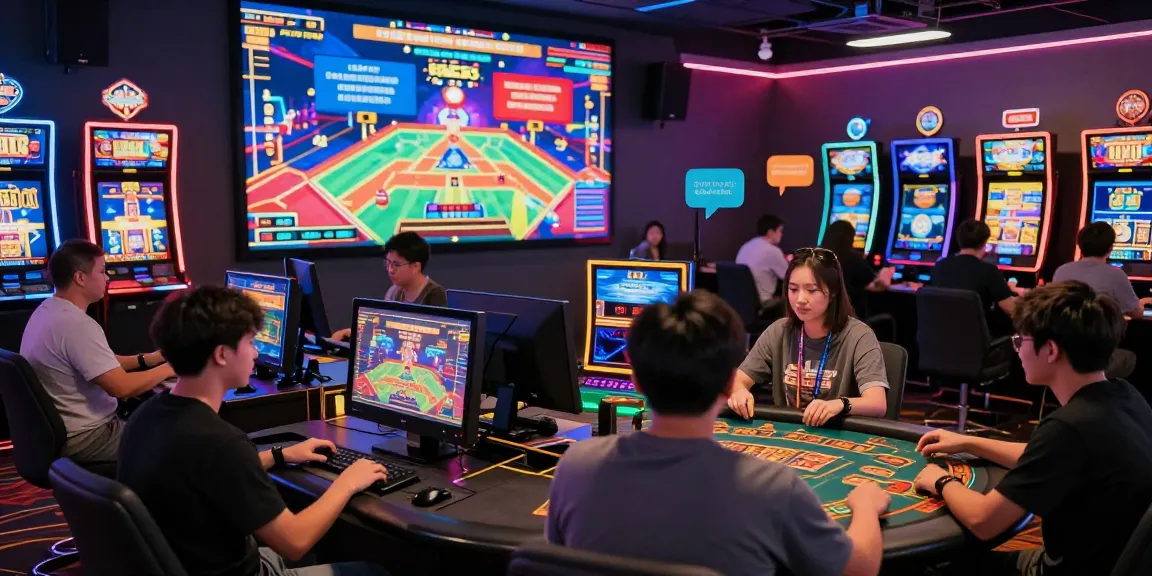 HITCLUB gaming experience with diverse players enjoying online games in a vibrant casino atmosphere.