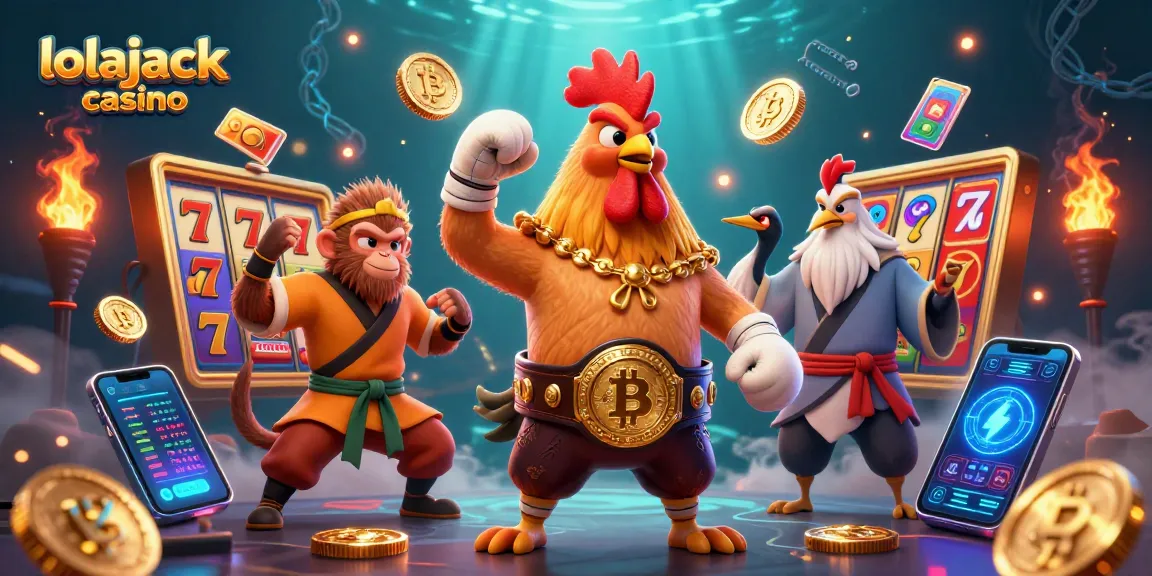 Experience the thrill of lolajack casino with vibrant characters and dazzling slot elements.