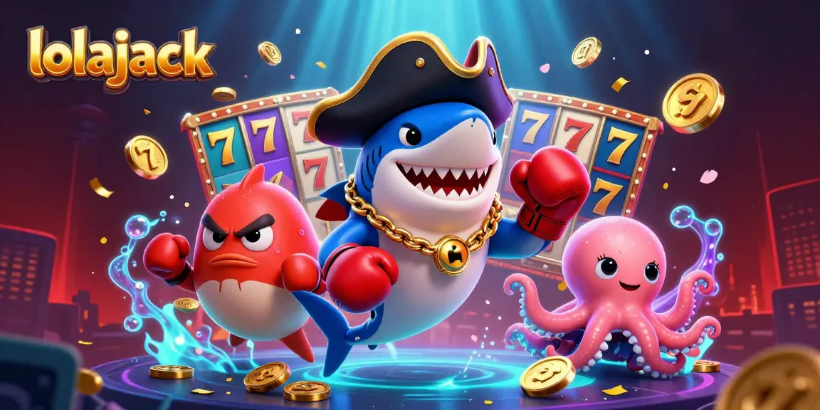 Experience thrilling gameplay at lolajack with vibrant slots and dynamic casino elements illustrated in rich detail.