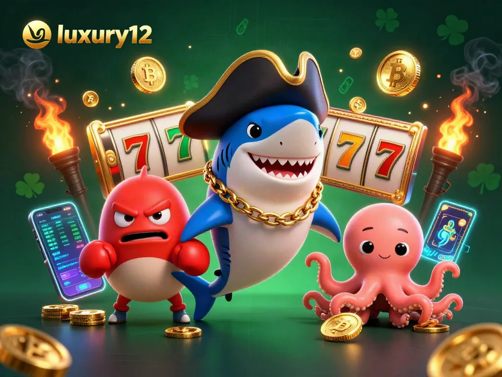 Experience thrilling gameplay with luxury12’s vibrant characters and exciting slot elements in this dynamic casino scene.