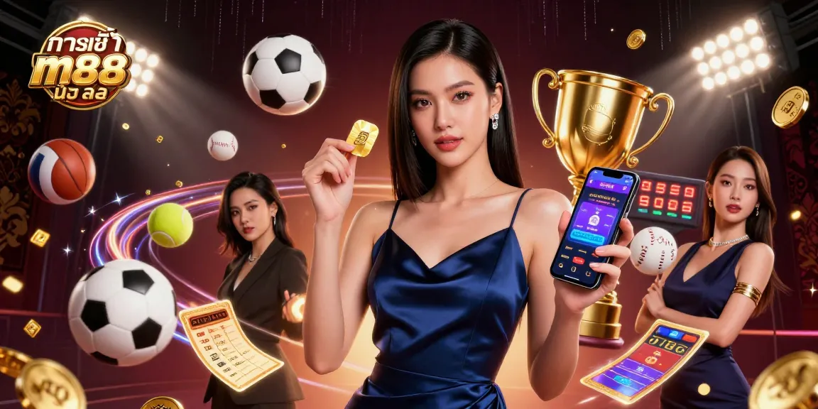 ดื่มด่ำกับโลกที่น่าตื่นเต้นของ ทางเข้า m88 มือ ถือ กับหญิงสาวเอเชียที่เป็นภาพถ่ายจริงกำลังถือแอปคาสิโนบนโทรศัพท์ของเธอ