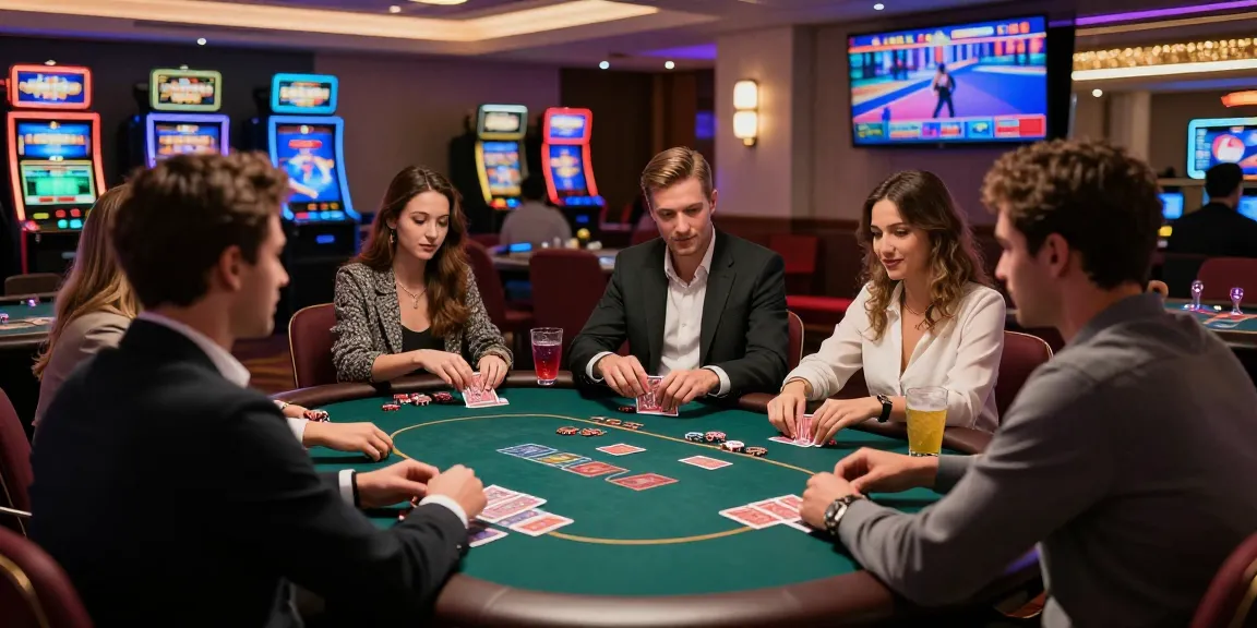 Group enjoying a high-stakes poker game at an Iwin casino setting.