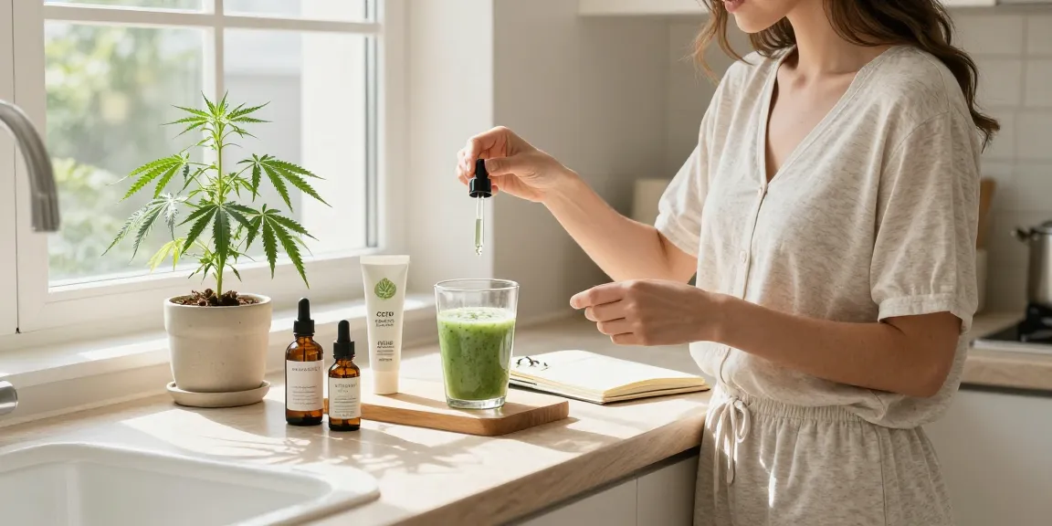Ministry seeds featured in a wellness kitchen with CBD oil, hemp extract, and fresh natural ingredients, promoting organic health practices.