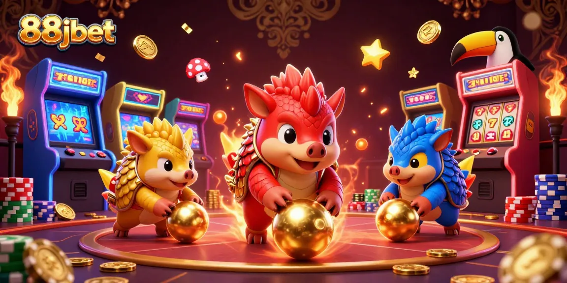 Experience thrilling gameplay with 88jbet’s vibrant casino scene featuring rival pangolins in action.