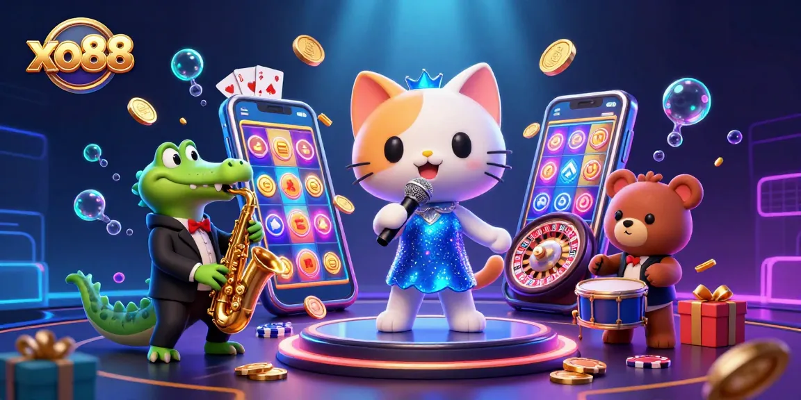 Join the fun at xo88, with animated characters and dynamic casino elements bringing excitement to life!