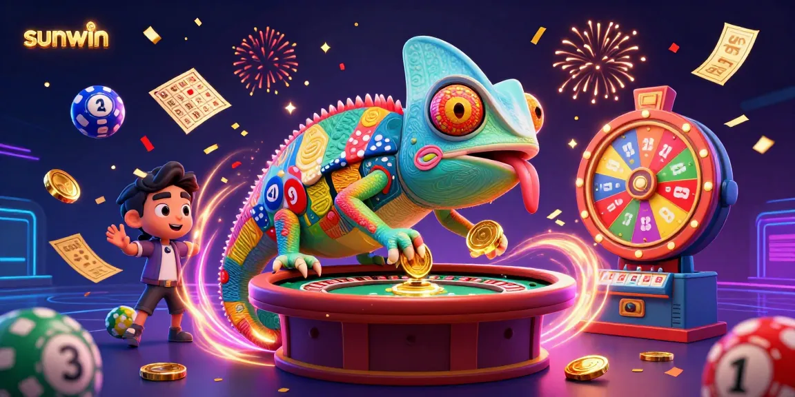 Engage in thrilling gameplay at sunwin's vibrant casino, featuring colorful lottery balls and dynamic gaming action.