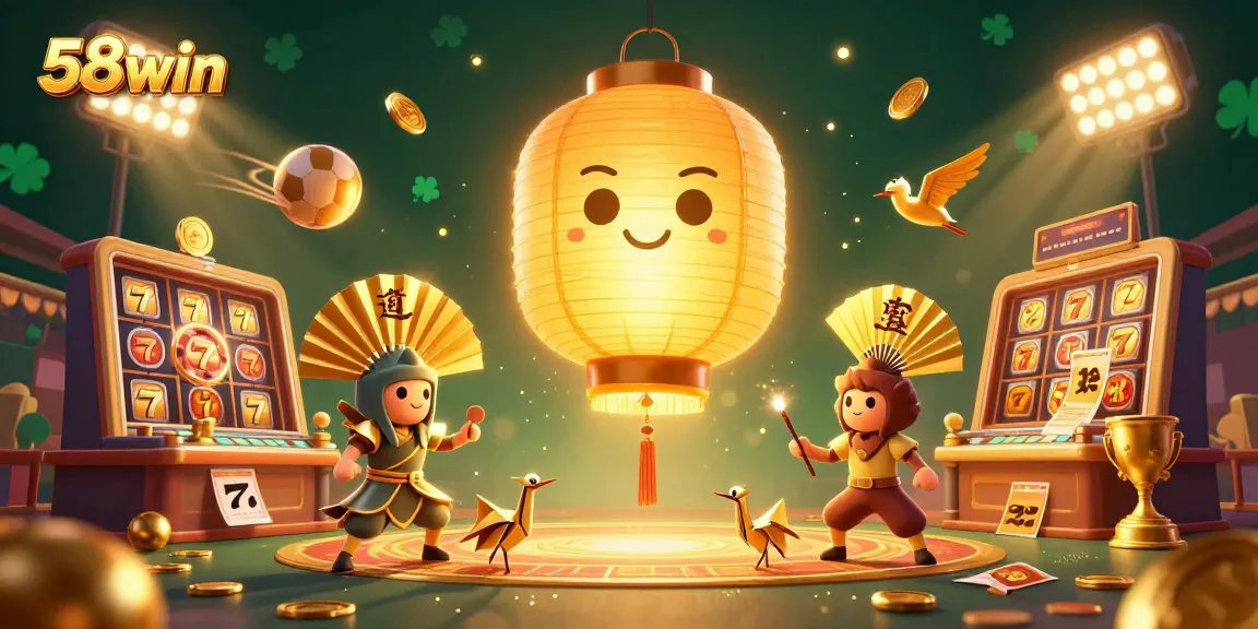 Experience the thrilling world of 58win with vibrant slot games and dynamic golden details.
