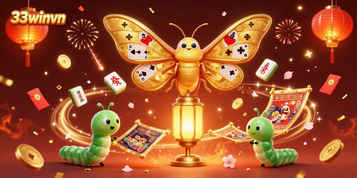 Engage with thrilling gameplay at 33winvn as the dazzling moth creates a vibrant casino scene